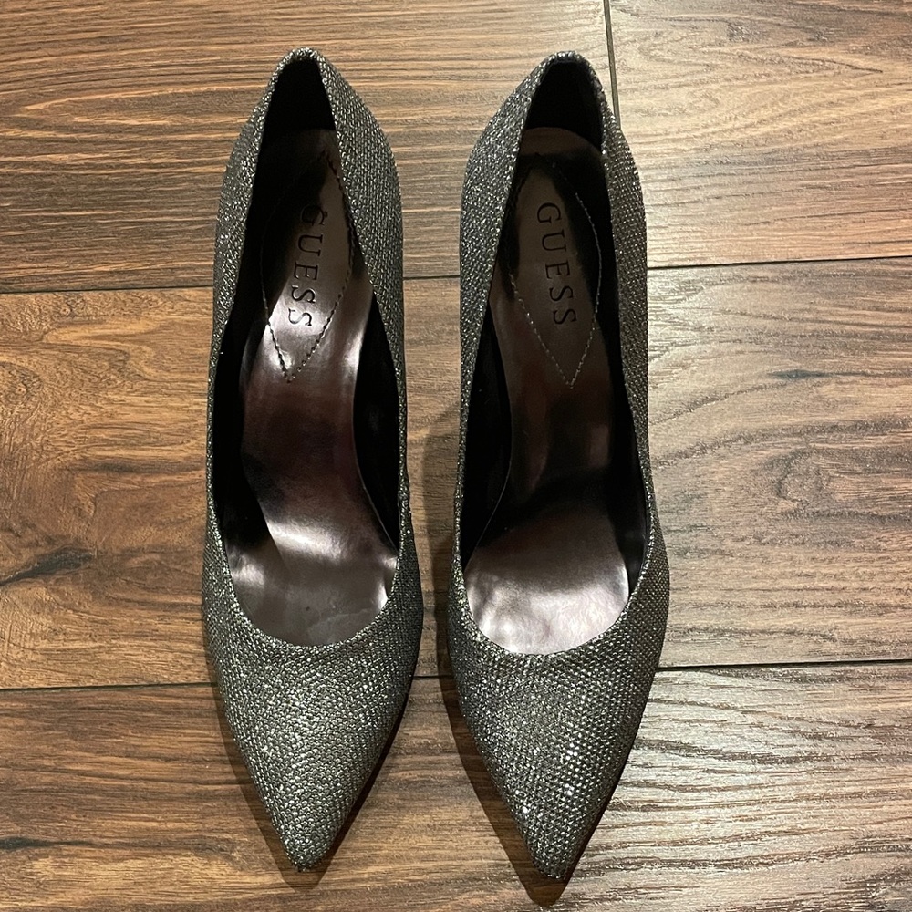 GUESS Women's Sparkling Black Heels